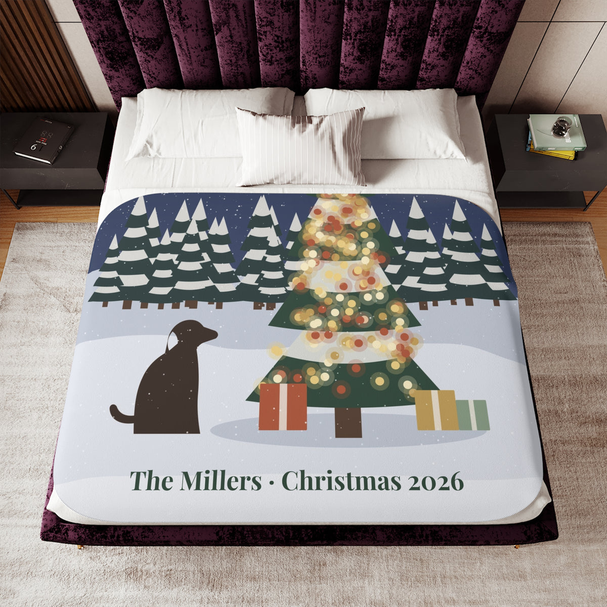 Personalized Sherpa Photo Blanket – Custom Picture Throw with Name