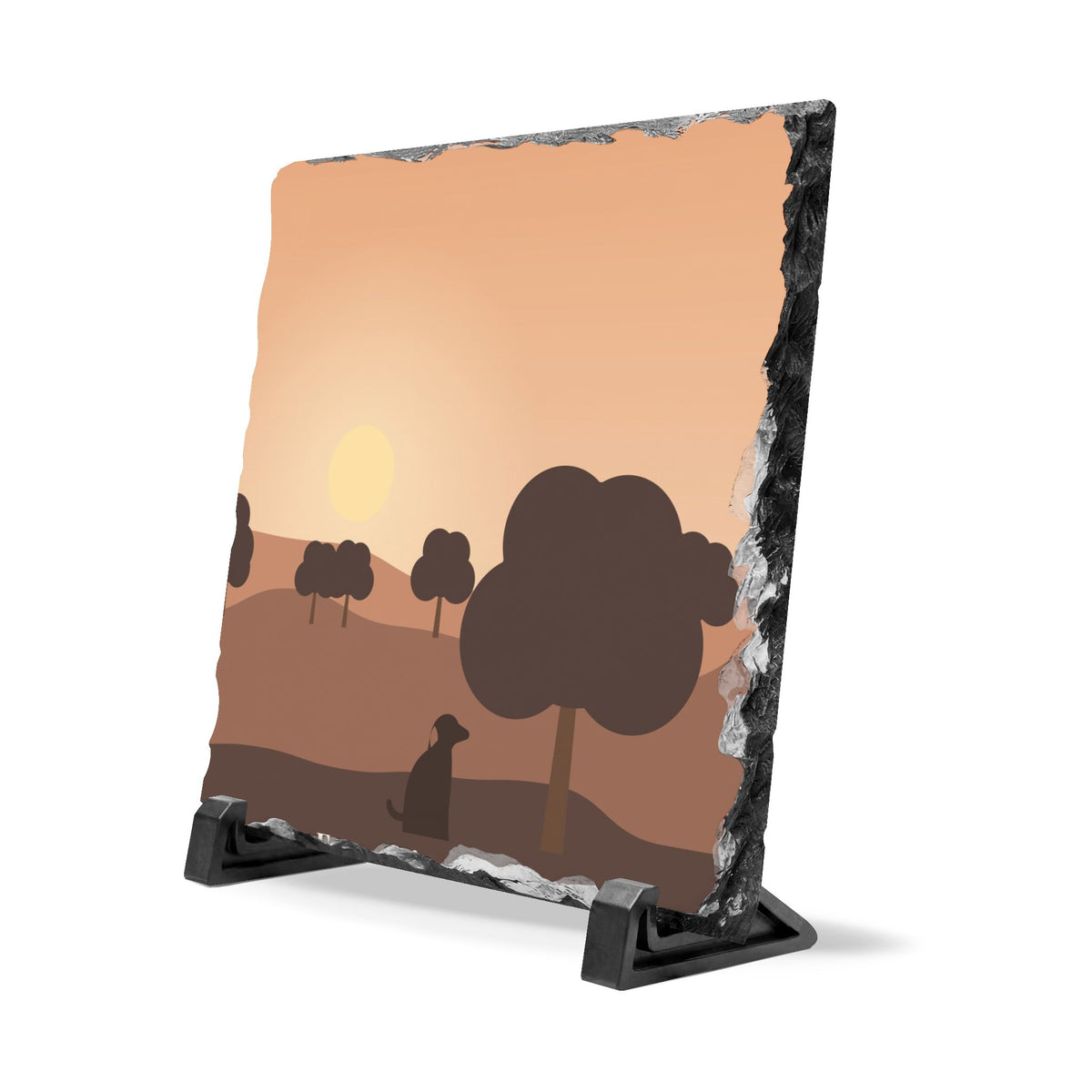 Personalized Slate Photo Plaque – Custom Memorial Keepsake with Stand