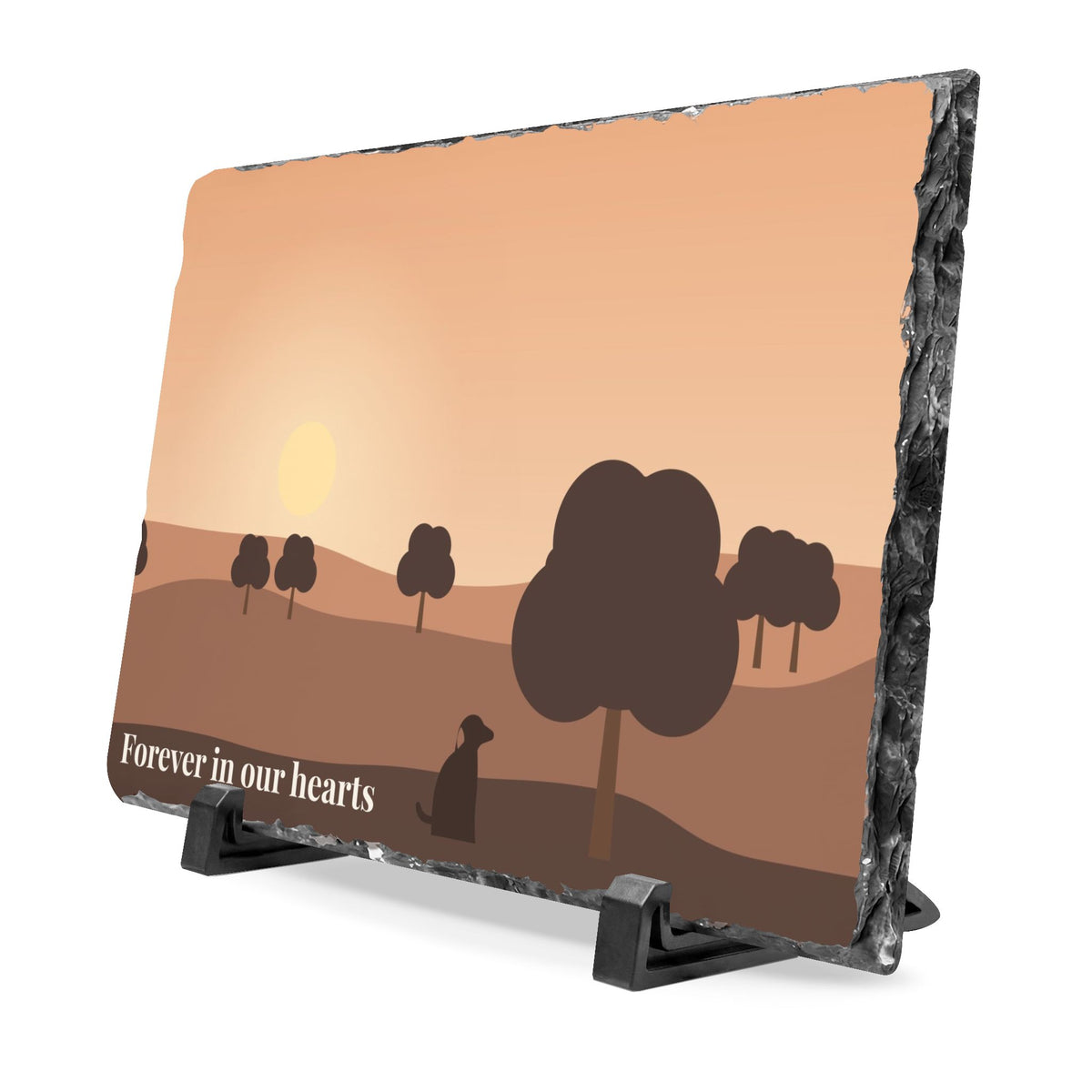 Personalized Slate Photo Plaque – Custom Memorial Keepsake with Stand