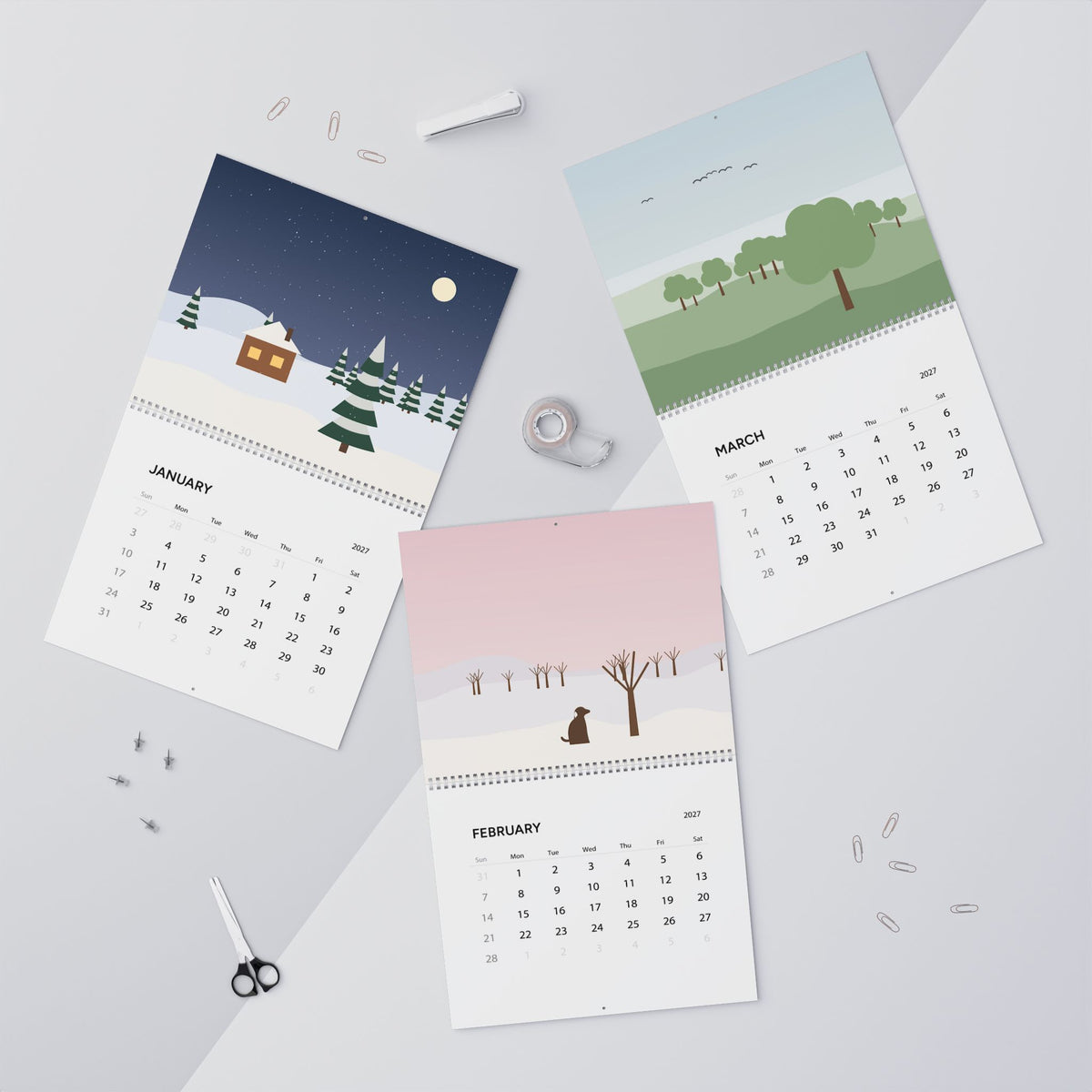 2027 Personalized Photo Wall Calendar – 12 Months of Your Photos