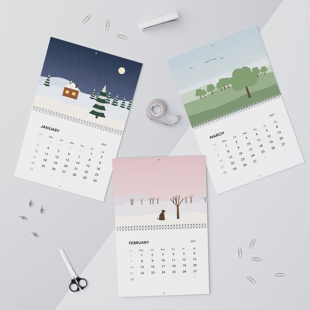 2027 Personalized Photo Wall Calendar – 12 Months of Your Photos