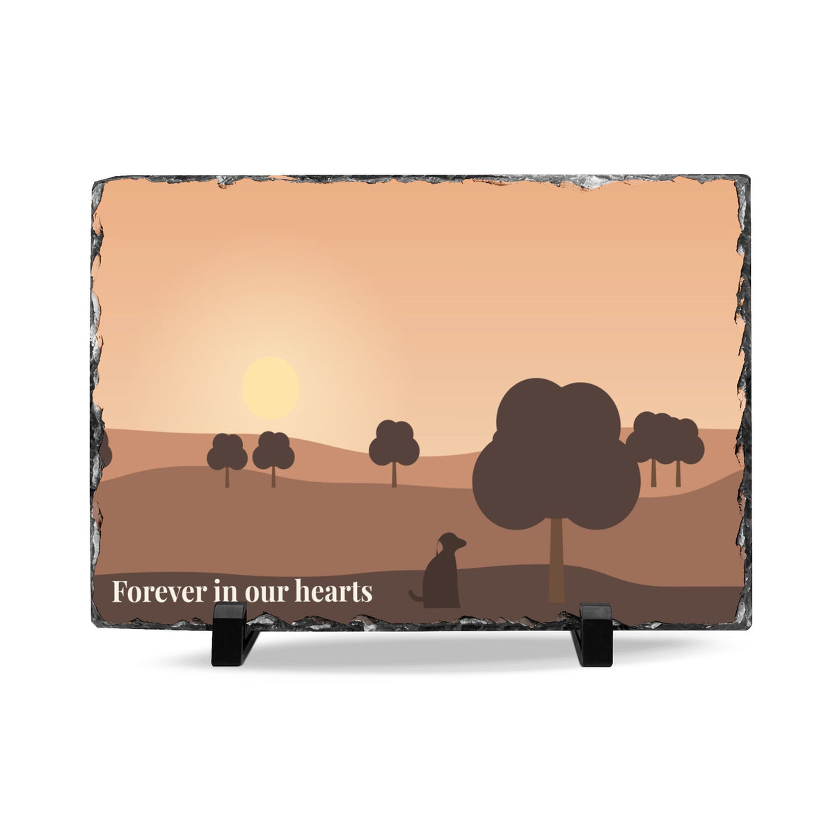 Personalized Slate Photo Plaque – Custom Memorial Keepsake with Stand