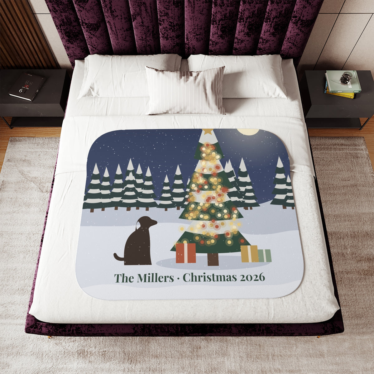 Personalized Sherpa Photo Blanket – Custom Picture Throw with Name