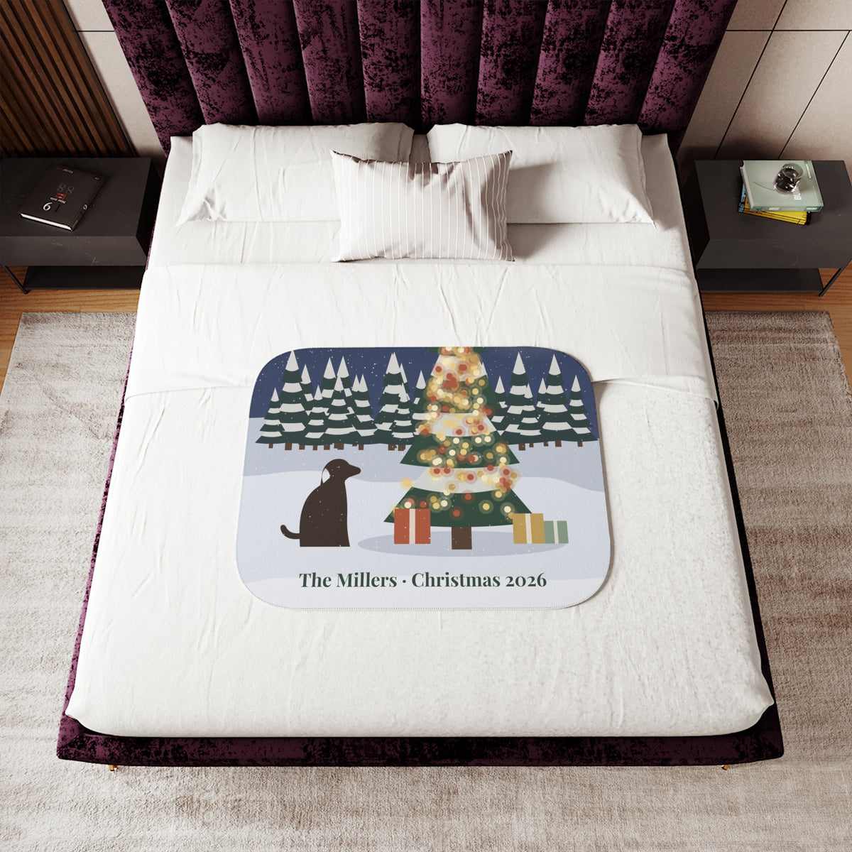 Personalized Sherpa Photo Blanket – Custom Picture Throw with Name
